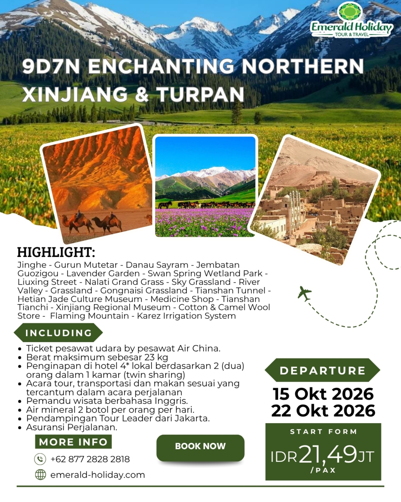 9D7N ENCHANTING NORTHERN XINJIANG & TURPAN